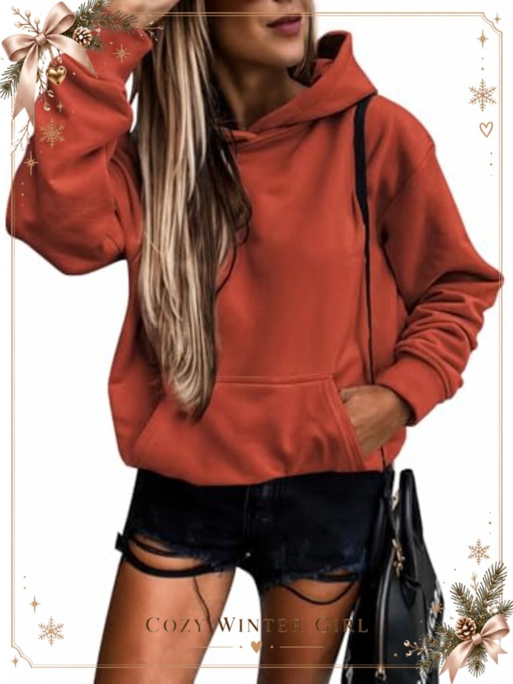 Hoodie Pullover Sweatshirt with Pocket Long Sleeve Casual Top